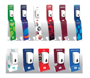 corporate branded sanitiser dispenser